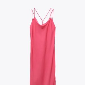 zara satin lingerie style dress